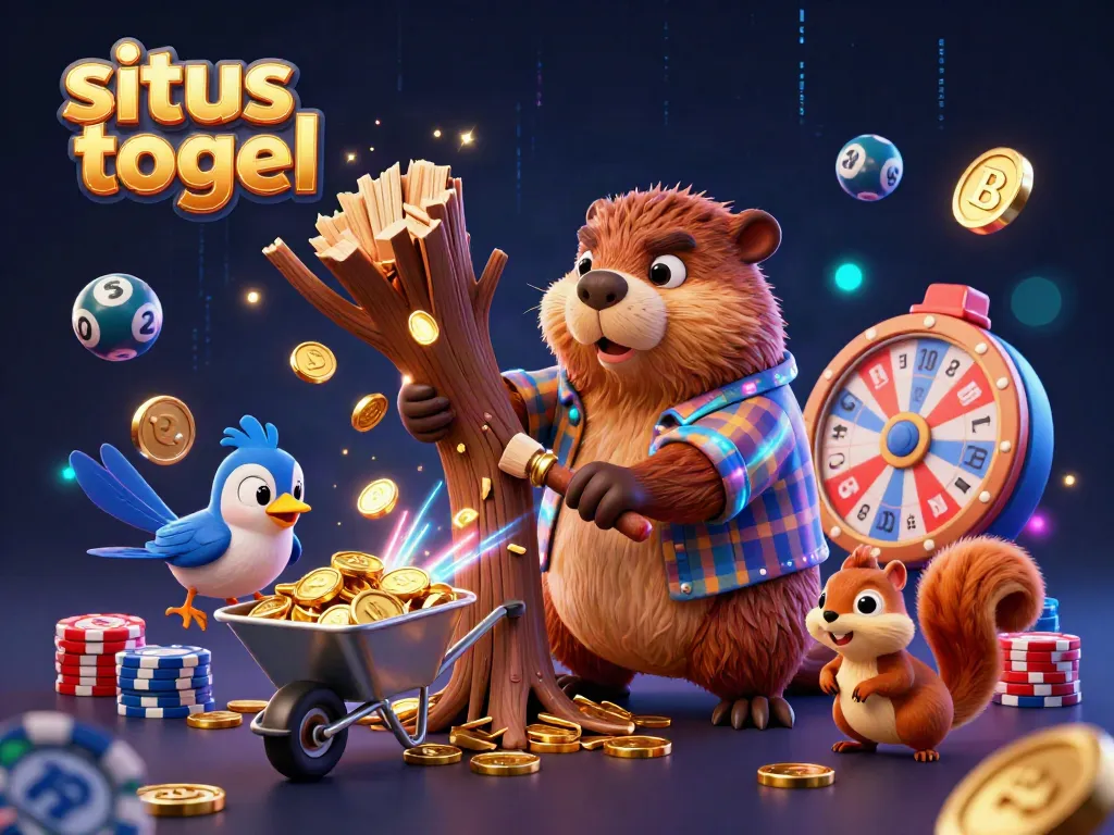 Experience the excitement of situs togel with a lively scene of lucky characters and vibrant gaming elements.