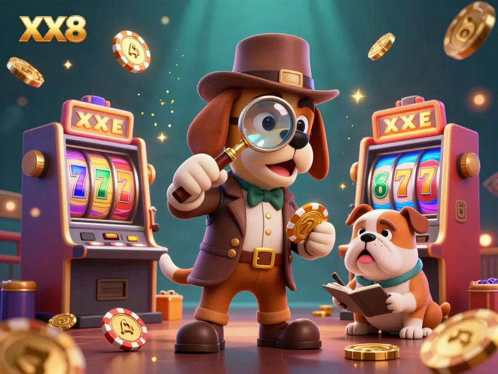 Watch the XX8 detective uncover golden poker chip clues in an exciting casino scene.