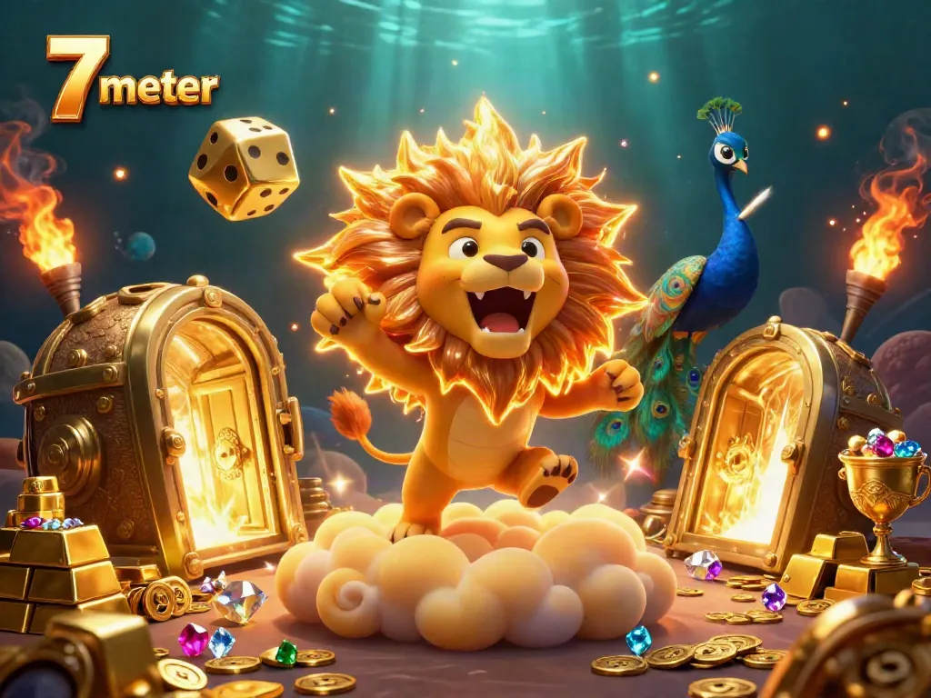 Experience the excitement of 7 meter gaming with dynamic 3D slot themes featuring golden treasures and animated characters.