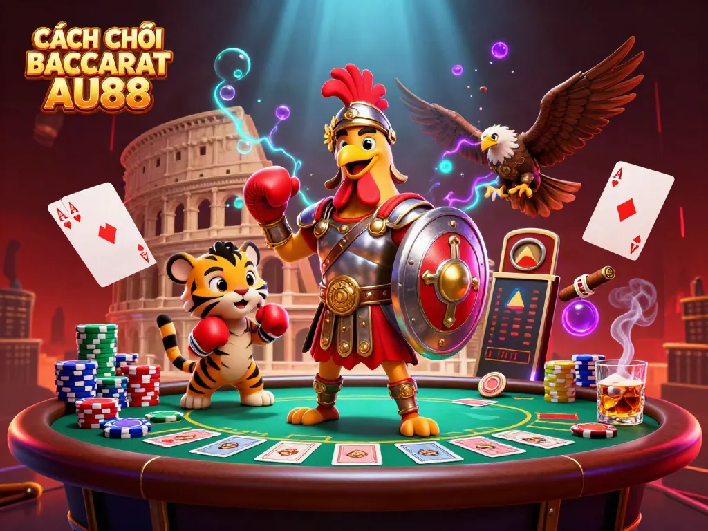 Experience Baccarat excitement at AU88 with immersive gameplay depicted in 3D.