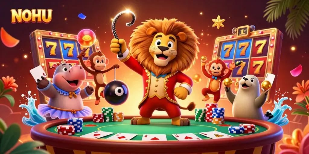 Experience thrilling jackpots at NOHU with vibrant 3D characters and dynamic casino elements.