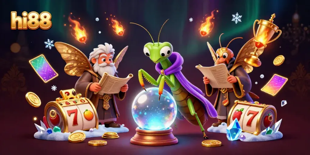 Engage with hi88's dynamic gaming experience featuring a mystical scene with vibrant slot game elements.