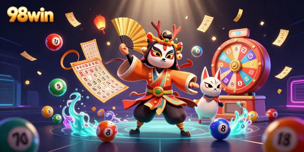 Experience thrilling wins with 98win's vibrant lottery games featuring dynamic elements and enchanting characters.